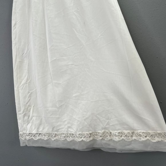 Vintage Lorraine Half Slip Ivory Beige Lace Trim Elastic Waist size S Women - Picture 2 of 6